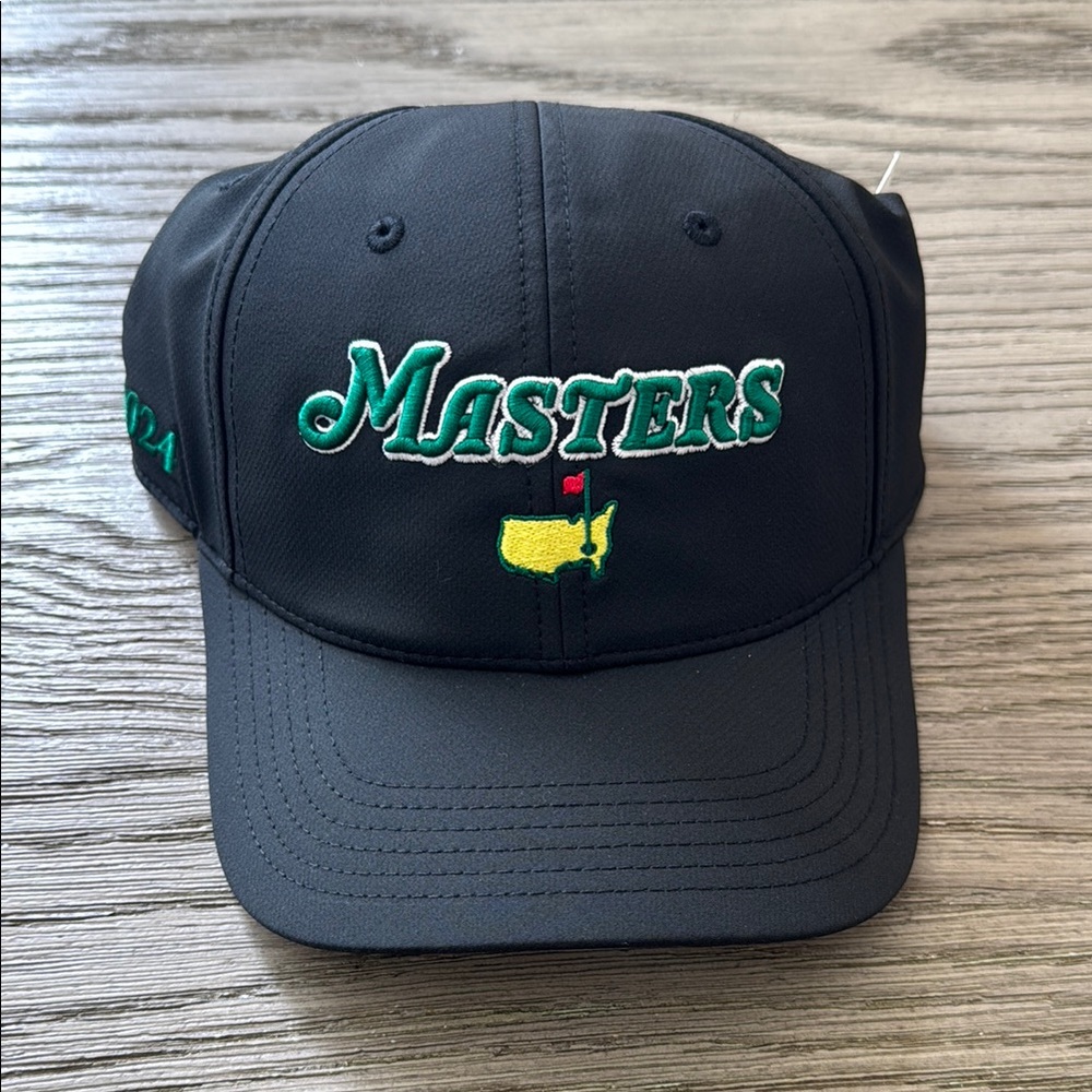 Masters Black Cap with Green and Yellow Embroidery